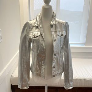 JAKETT NY Silver Burnished Leather Jacket